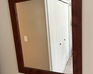 Large wood framed mirror