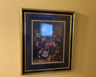 Gold framed floral print