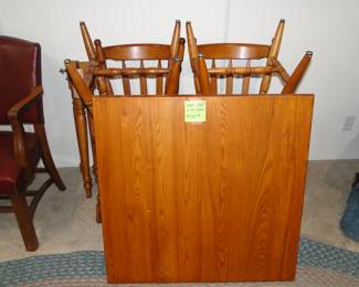 Kitchen table, square, solid wood, play Beer Pong on it with the extensions.