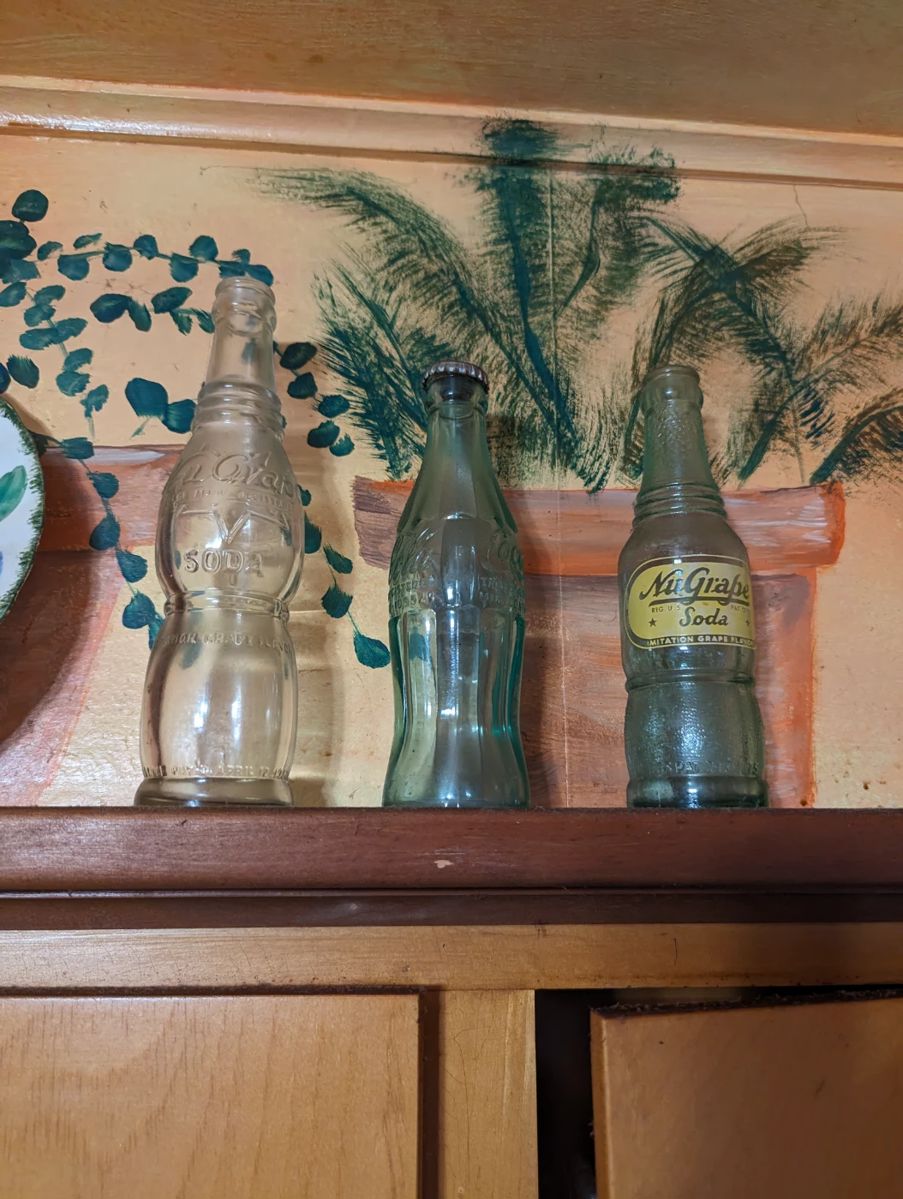 NuGrape soda bottles (2)