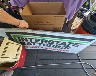 Metal interstate battery sign 1 of 2