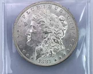1881 Morgan Silver Dollar, High Grade w/ Luster