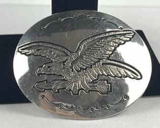 925 Silver Navajo Eagle Belt Buckle