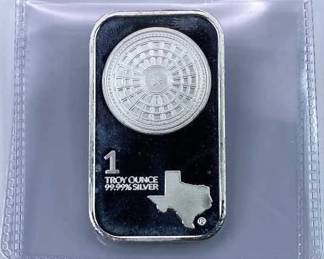 1oz 999 Silver Texas Bar