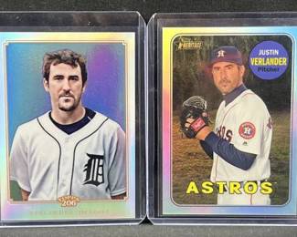 (2) Justin Verlander Serial #'d Vintage Style