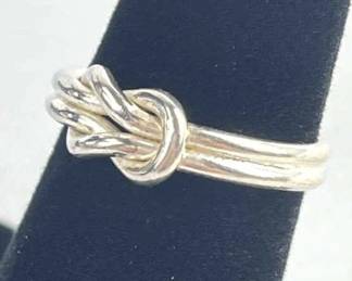 925 Silver Square Knot Ring