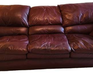 Burgundy Leather Sofa