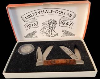 Liberty Half Dollar and Knife