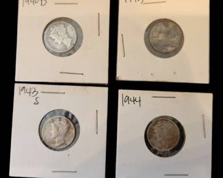 Mercury Dimes in Sleeves