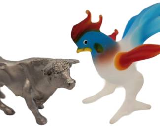 Pewter and Glass Figurines