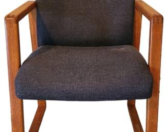 Wood and Fabric Arm Chair