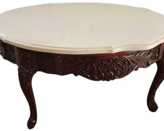 Wood and Marble Coffee Table