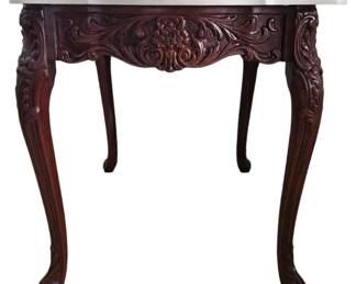 Wood and Marble Side Table