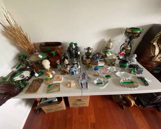 Collectibles, German beer steins, metal/brass planter