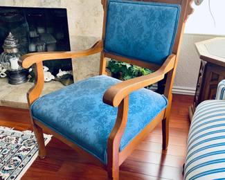 Vintage chair with brocade upholstery