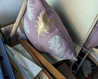 New purple feather pillows