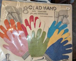 Jute coasters from Hudsons long ago, for gay entertaining