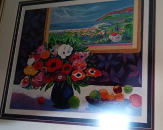 Gorgeous bright floral picture. Signed