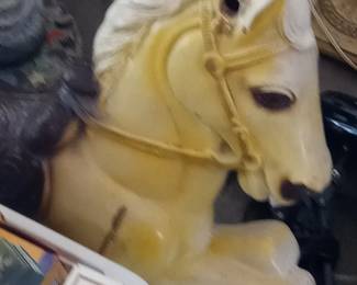 Old plastic horse use for decor