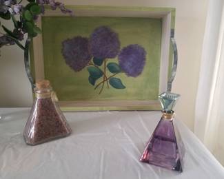 Scent bottles & tray