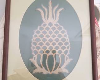 Framed pineapple print
