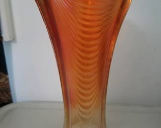 Norwood Accents marigold Carnival Glass vase
