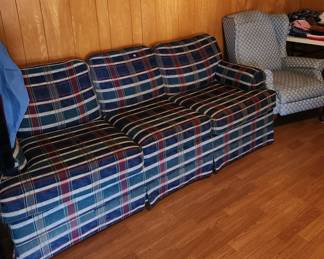 Sleeper Sofa- Queen size and high back chair