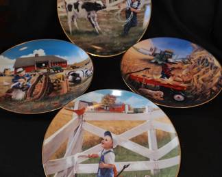 Danbury Mint Little Farmhand by Donald Zolan Plate Set H7872  Complete Set of 8- Limited Edition
Pitching In -  Tractor Ride -  Piglet Roundup -  Clean & Shiny   Morning Song-Tug O’War-Bumper Crop -Too Busy to Play
