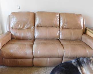 Leather Sofa w/ Recliners on Ends