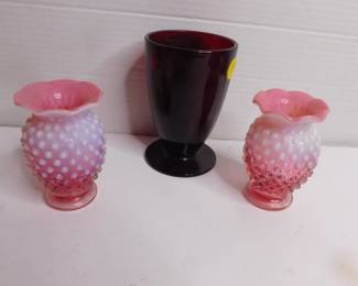 Fenton Hobnail Glass Vases