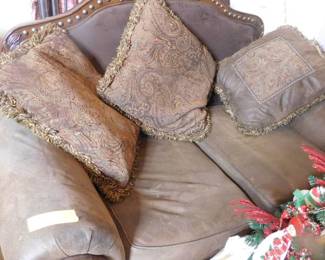 Wood & Fabric Love Seat