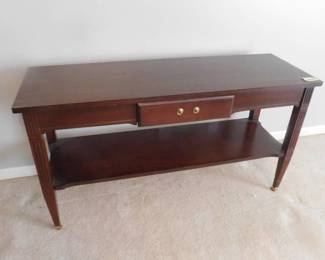 Dark Secretary Desk on Rollers