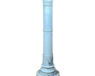 MARBLE PEDESTAL | Tall turned marble pedestal. - h. 40 x dia. 12 in (diameter of base)