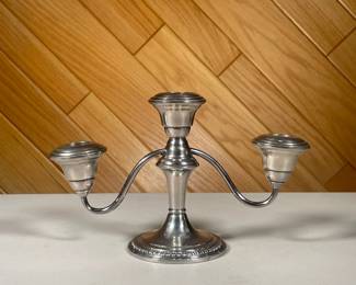 W.M. ROGERS STERLING CANDELABRA | l. 9 x w. 3.5 x h. 5.5 in