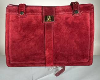 SALVATORE FERRAGAMO VELVET SHOULDER BAG | With three internal pockets (one with zipper) - l. 13.5 x w. 4 x h. 9.5 in