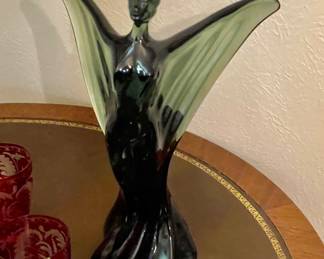Art deco A.J. Boiros Zephyr sculpture made from Kadamite. Signed and numbered