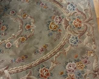 wool rug carved roses