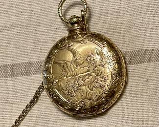 18k gold antique pocket watch with 14k gold watch chain