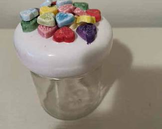 fun Vintage conversation hearts jar
