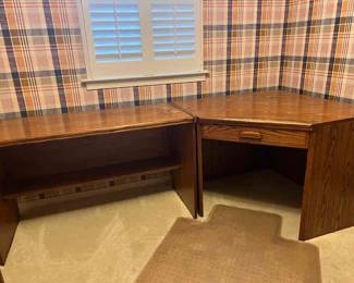 2 pieces of 3 piece  Oak Office Desk