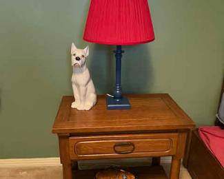 Oak Bedroom suite includes twin bed with trundle, Chest of drawers, bedside table, Dresser with mirror