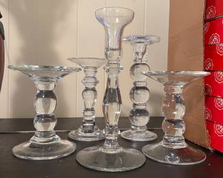 Glass candleholders