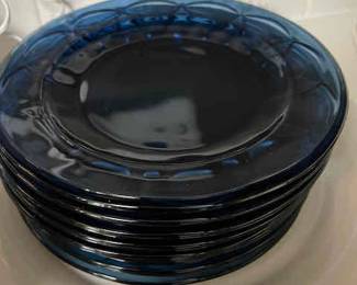 Set 8  vintage  cobalt dessert/ salad plates