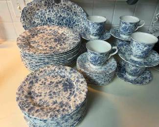 12 plates , 12 salad plates and 7 cups and saucers "Tea Roses" by Nikko