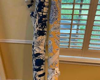 2 bolts blue and white and blue and yellow fabric