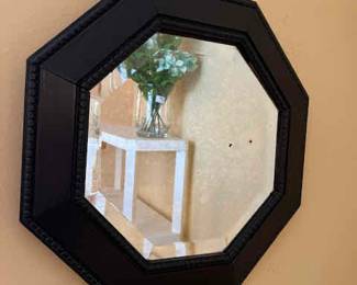 Octagonal beveled mirror