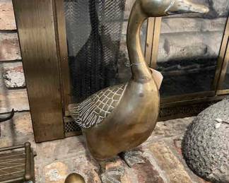 Brass goose and egg