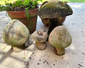 Mushroom garden sculptures