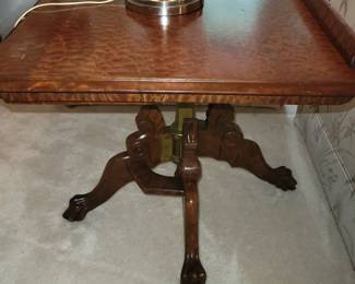 Antique Walnut & brass tilting table - 1877 Clowes & Gates