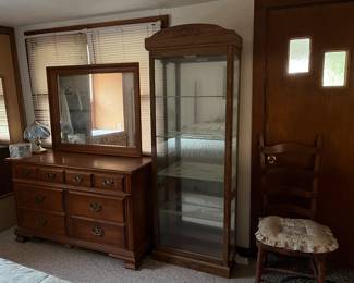 Dresser and curio cabinet 